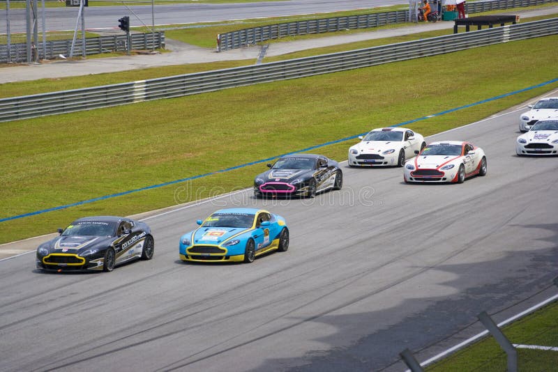 Aston Martin Azië het Ras van de Kop royalty-vrije stock afbeeldingen Aston Martin Azië het Ras van de Kop royalty-vrije stock afbeeldingen