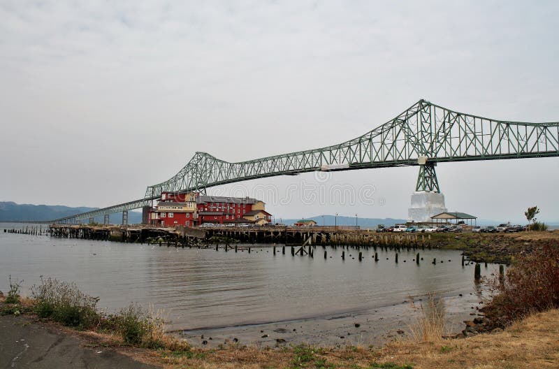 Astoria-Megler Bridge, a steel cantilever through truss bridge between Astoria, Oregon and Washington royalty free stock photos Astoria-Megler Bridge, a steel cantilever through truss bridge between Astoria, Oregon and Washington royalty free stock photos