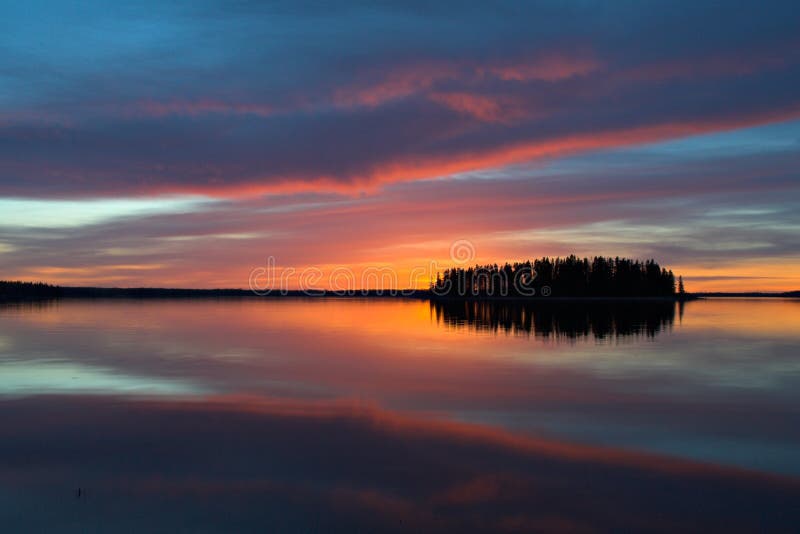 Astotin Lake Sunset