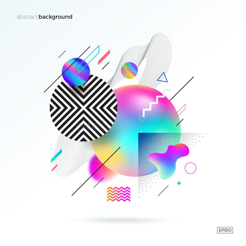Astract projekt z różnymi geometrycznych, rzadkopłynnych, liniowych i stipple kształtami, Abstrakcjonistyczny stubarwny skład royalty ilustracja Astract projekt z różnymi geometrycznych, rzadkopłynnych, liniowych i stipple kształtami, Abstrakcjonistyczny stubarwny skład royalty ilustracja