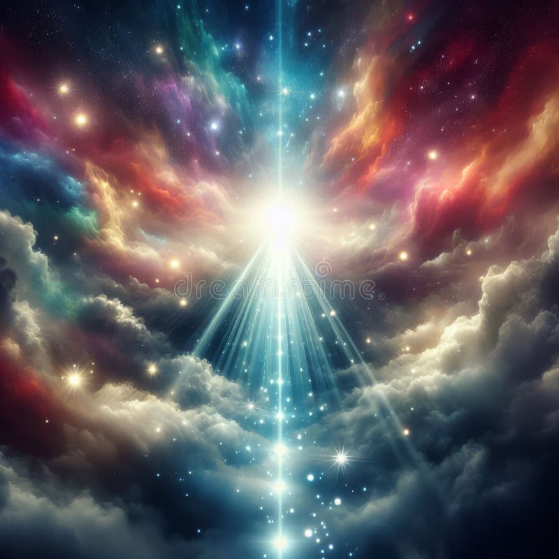 Astral Gateway in Cosmic Clouds stock images
