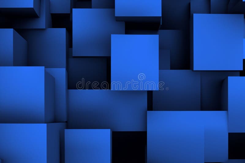 Astratta, illusione cubica 3d composizione cubi blu royalty illustrazione gratis