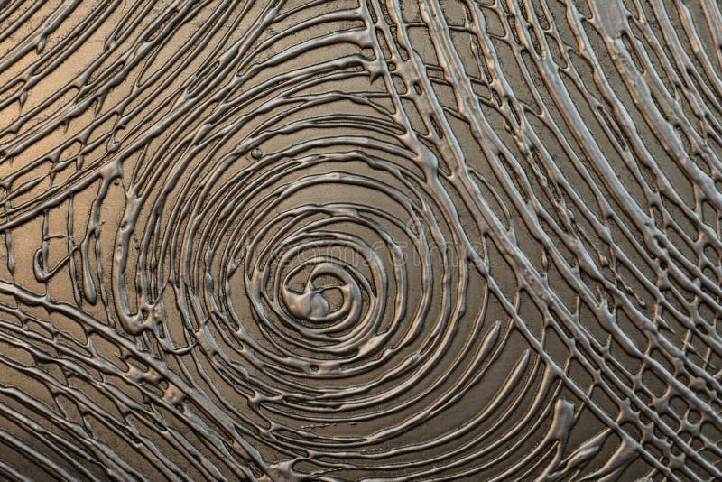 Astrazione, superficie metallica con motivi circolari di pittura Superficie in rilievo con cerchi astratti, sfondo della trama de