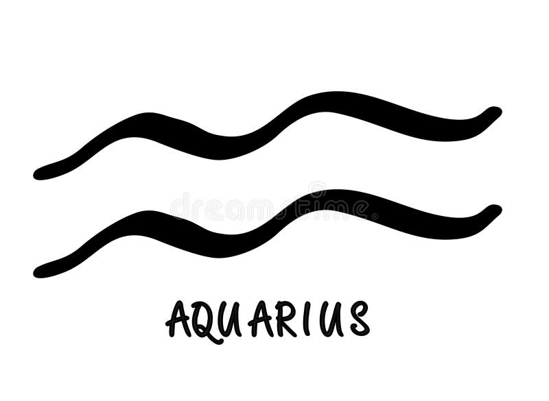 Astrological Aquarius Zodiac Sign. Hand Drawn Vector Illustration ...