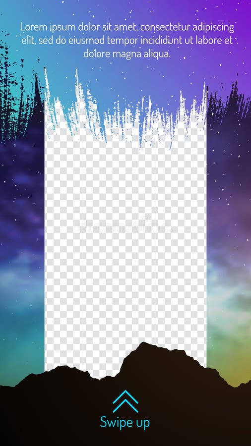 Astrological blog post design with swipe up vector illustration