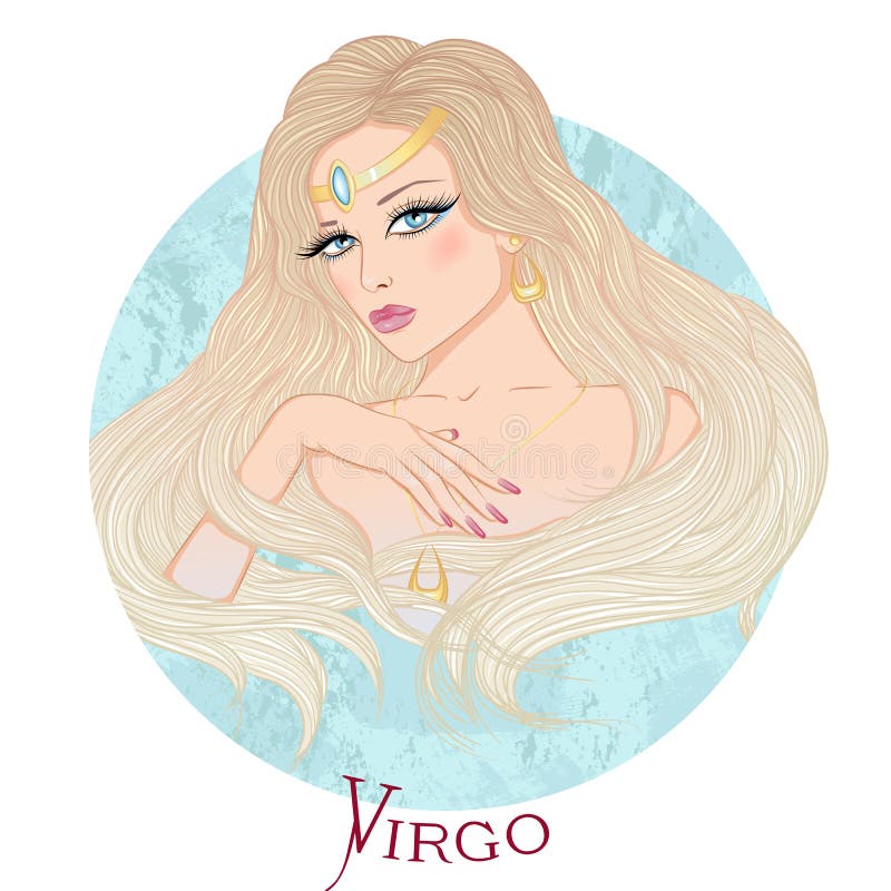 Astrological Sign of Virgo As a Beautiful Girl Stock Vector ...