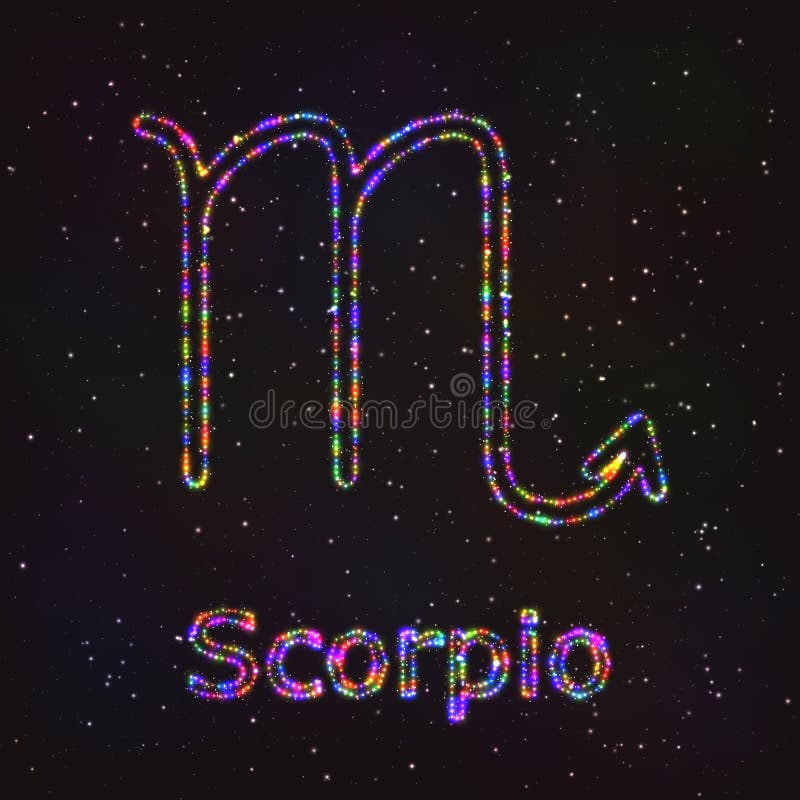 Astrology Shining Symbol. Zodiac Scorpio. Stock Vector - Illustration ...