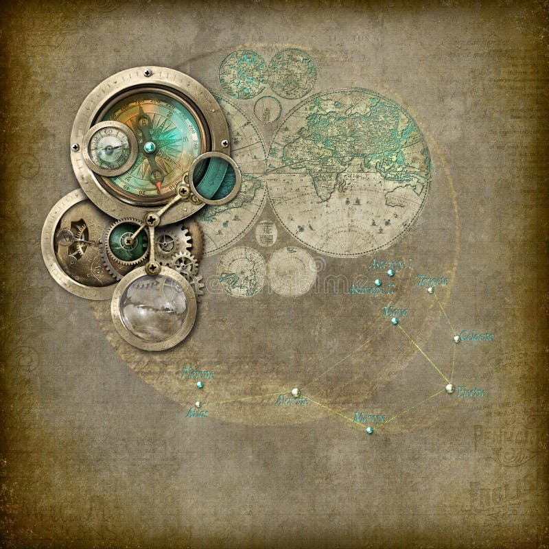 Astrología de Steampunk/dispositivo del compás