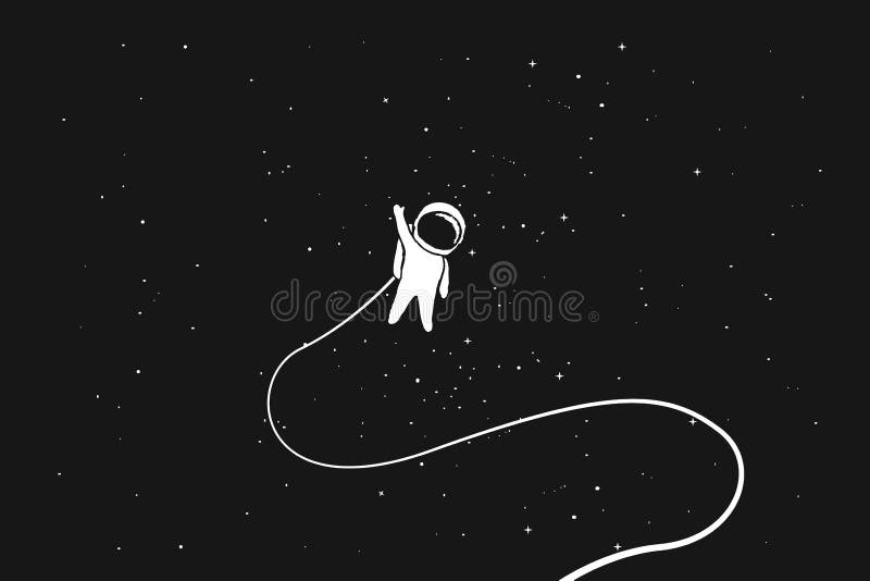 Astronaut alone in outer space royalty free illustration Astronaut alone in outer space royalty free illustration