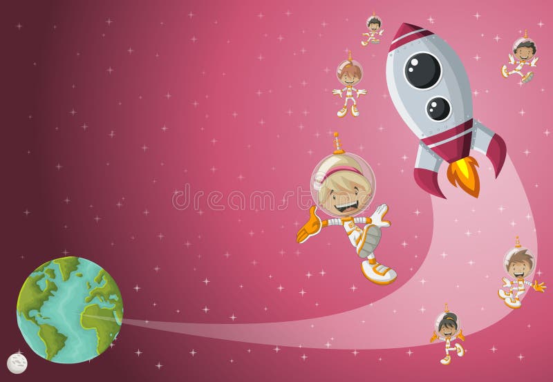 Astronaut cartoon children royalty free illustration