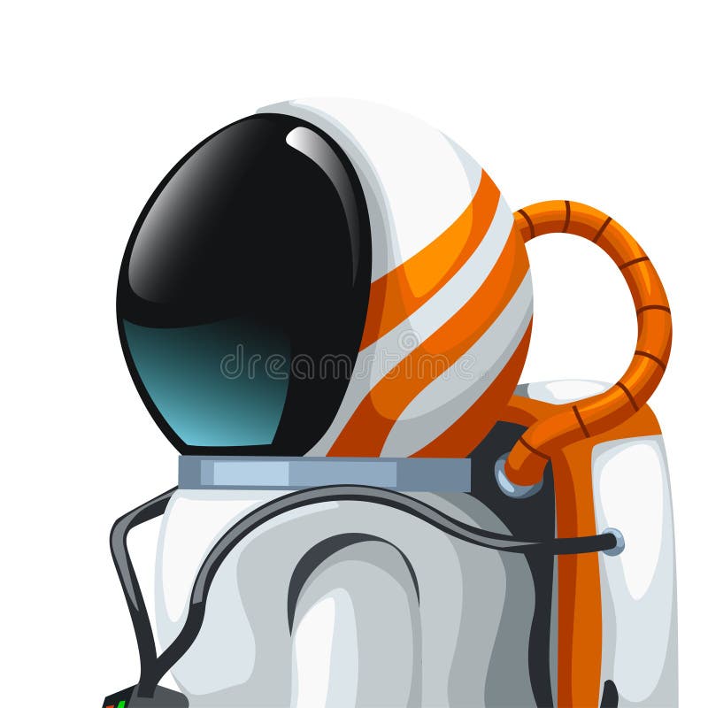Astronaut close side view stock illustration