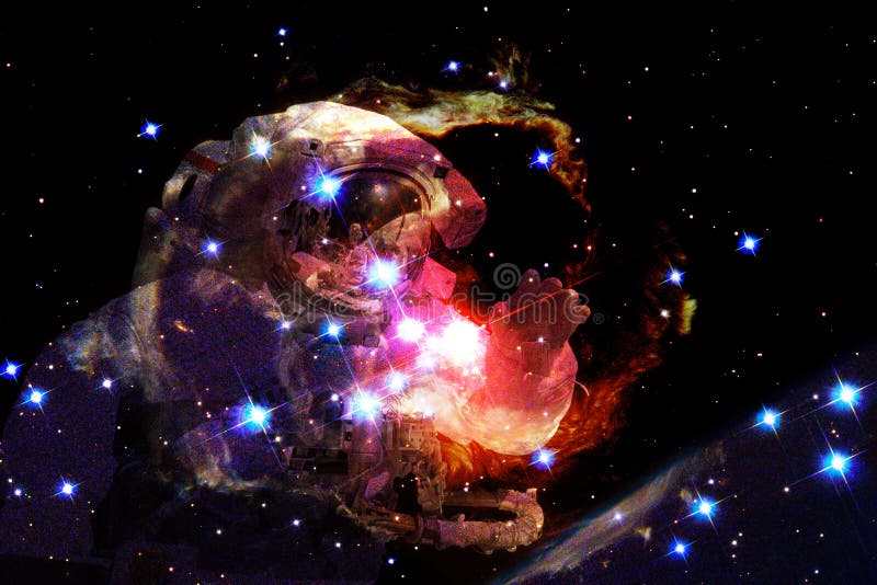 Astronaut in deep space. Elements of this image furnished by NASA royalty free stock images Astronaut in deep space. Elements of this image furnished by NASA royalty free stock images