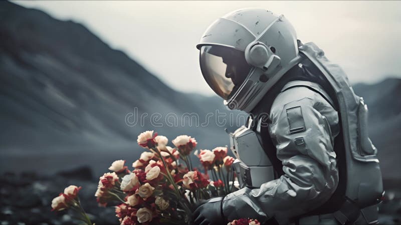 Astronauți explorând o exoplanetă. colonist scifi în costum spațial merge pe suprafața altei planete. persoane în spațiu royalty free illustration