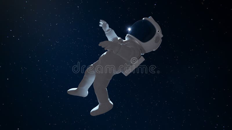 Astronaut floating in outer space royalty free illustration