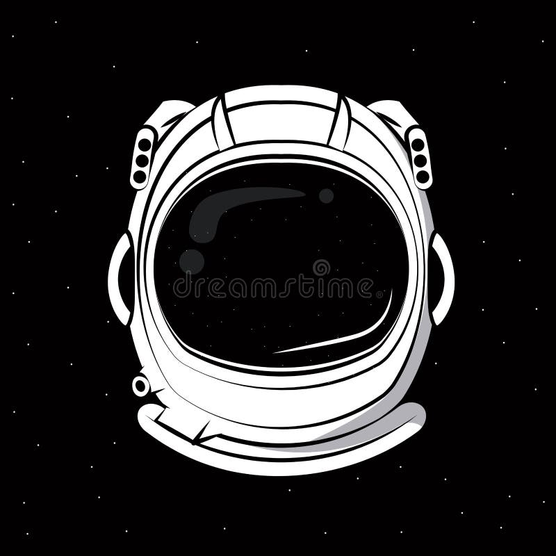 Kosmonaut helma přes černý vektor oblečení.