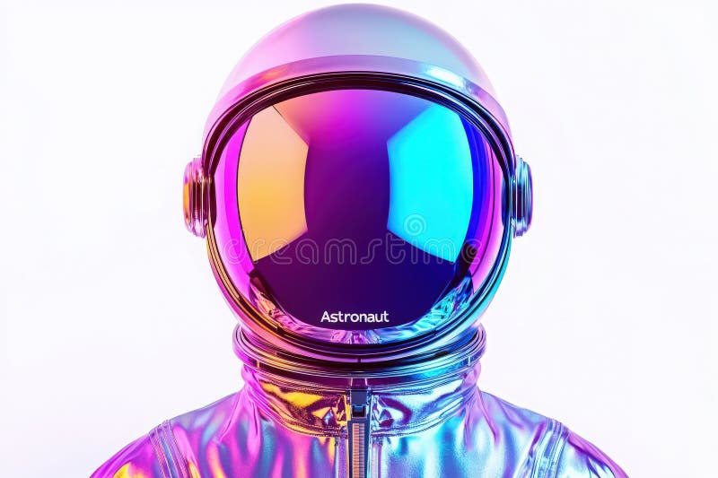 An Astronaut Helmet Shines with a Blend of Colors, Featuring a Large ...