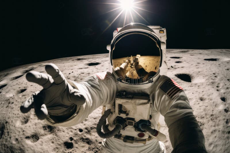 Spaceman taking a selfie, illustration - Stock Image - C050/8971 - Science  Photo Library