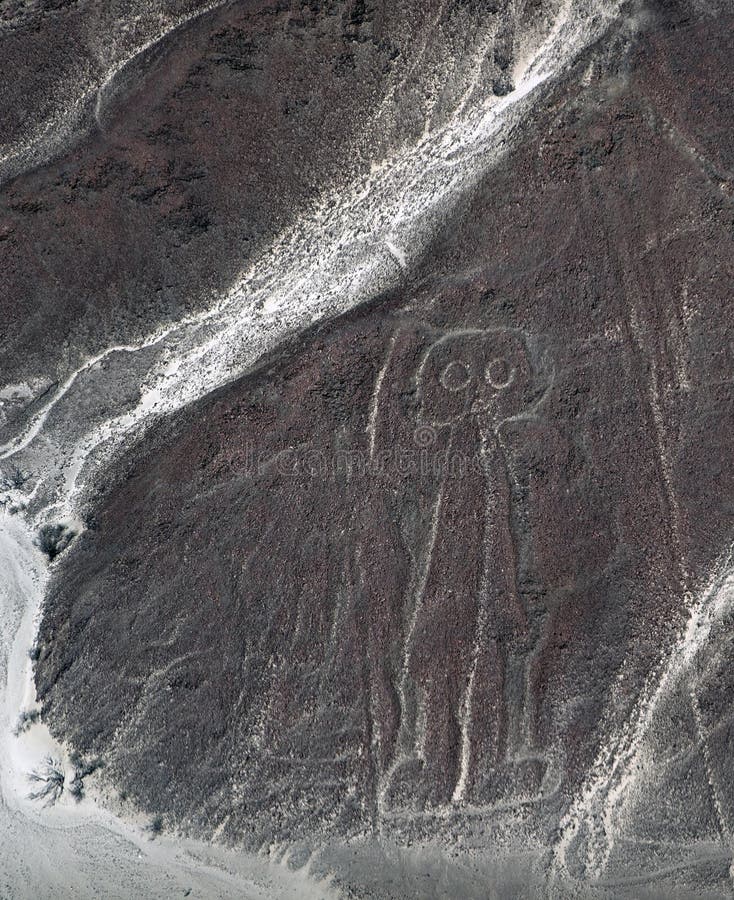 Astronaut ist von der Nazca-Wüste sichtbar