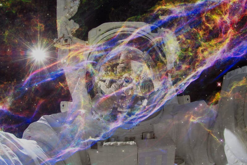 Astronaut in outer space. Elements of this image furnished by NASA stock image Astronaut in outer space. Elements of this image furnished by NASA stock image