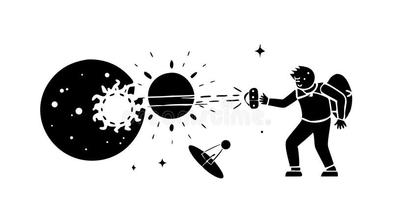 Astronaut Painting Universe, Creative Space Art Vector, vector design Generative AI stock illustration