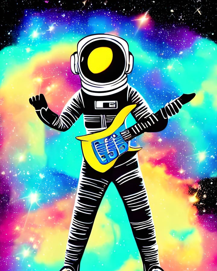 Cool dude astronaut spaceman in space Royalty Free Vector