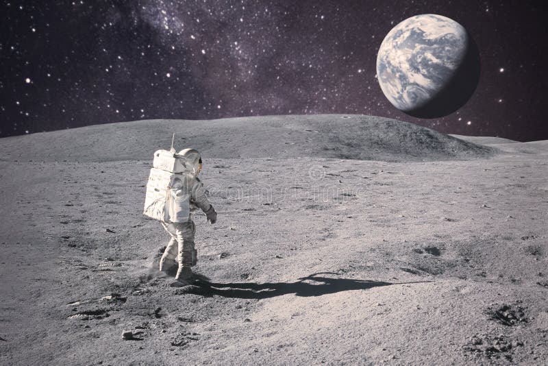 Astronaut on the Moon with Planet Earth in Background 9020019 20x30 Premium 100 
