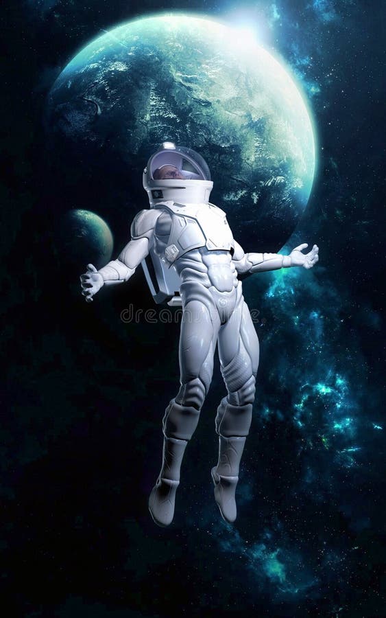 Astronaut som är borttappad i utrymme royaltyfri illustrationer Astronaut som är borttappad i utrymme royaltyfri illustrationer
