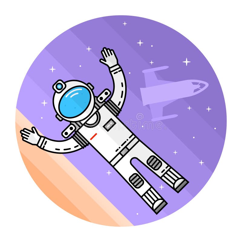Astronaut in space. Human mission to Mars. stock illustration Astronaut in space. Human mission to Mars. stock illustration