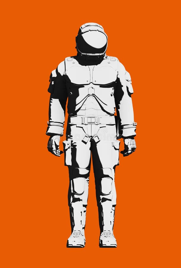 Astronaut space suit functional design front view royalty free illustration