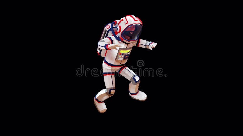 Astronautul în costum spațial se ridică în spațiul de zerogravitație ca și cum ar pluti stock illustration