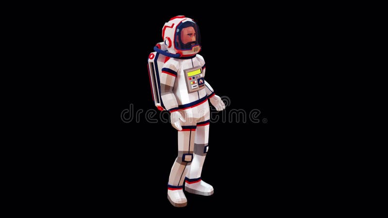 Astronautul în costum spațial, care face un gest orientat royalty free illustration