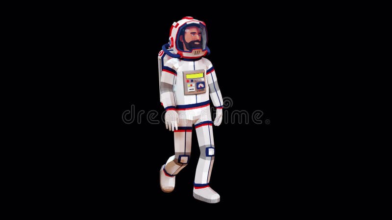 Un astronaut într-un costum spațial merge fericit royalty free illustration