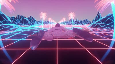 PC WALLPAPER 4K - SYNTHWAVE ASTRONAUT - AESTHETIC STYLE