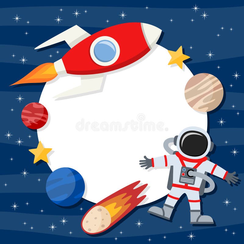 Astronaut u. Raum Rocket Foto Frame