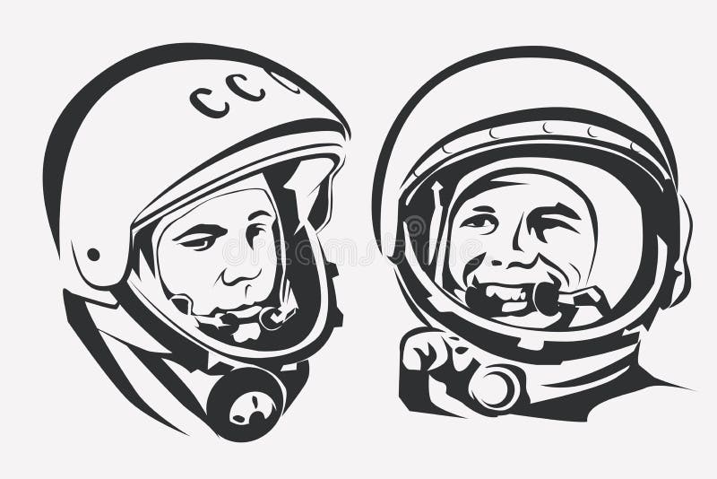 1961 - Yuri Gagarin - First Man In Space T-Shirt Lineart 1961 - Yuri Gagarin - First Man In Space T-Shirt Lineart