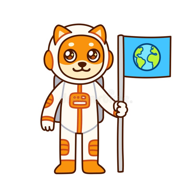 Astronauta bonito do cão dos desenhos animados ilustração stock Astronauta bonito do cão dos desenhos animados ilustração stock