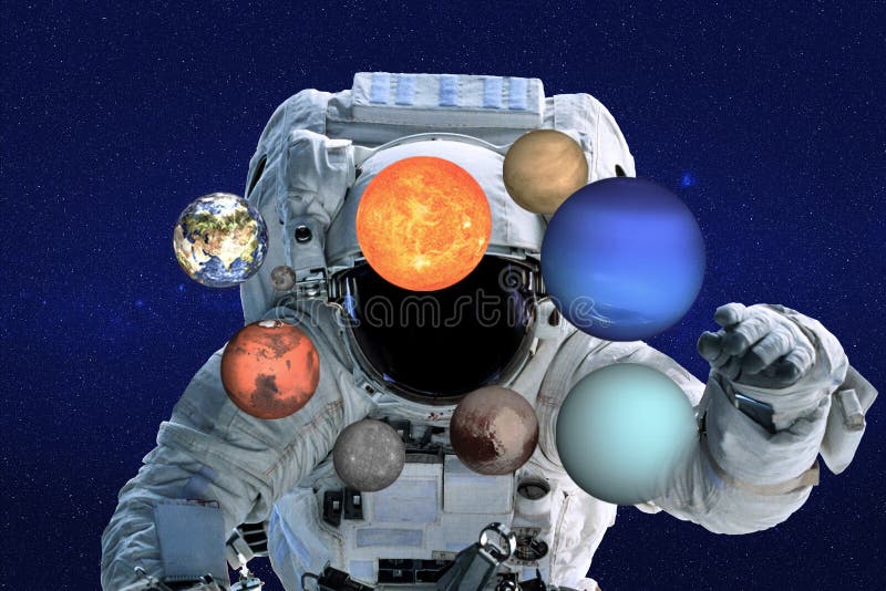 Astronauta Cerca De Planetas Del Sistema Solar Juntos En El Espacio. Foto  de archivo - Imagen de tierra, cielo: 205861462