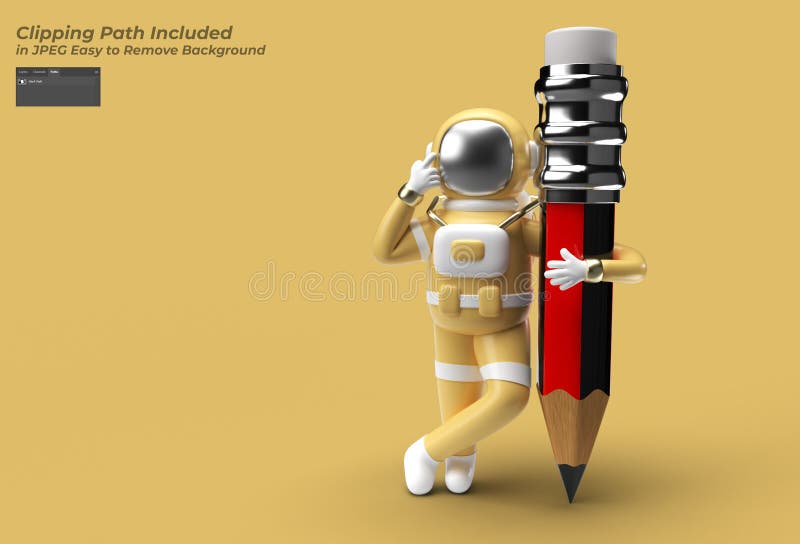 Astronauta Con Herramienta De Lápiz Creado Ruta De Recorte Incluida En Jpeg  Fácil a Compuesto Stock de ilustración - Ilustración de drenaje, accesorio:  227572972