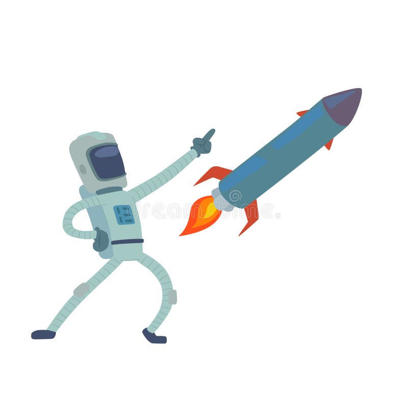 Astronauta en el carácter del vector de espacio que tiene el viajero de la fantasía del sistema de la astronáutica de la atmósfer ilustración del vector Astronauta en el carácter del vector de espacio que tiene el viajero de la fantasía del sistema de la astronáutica de la atmósfer ilustración del vector