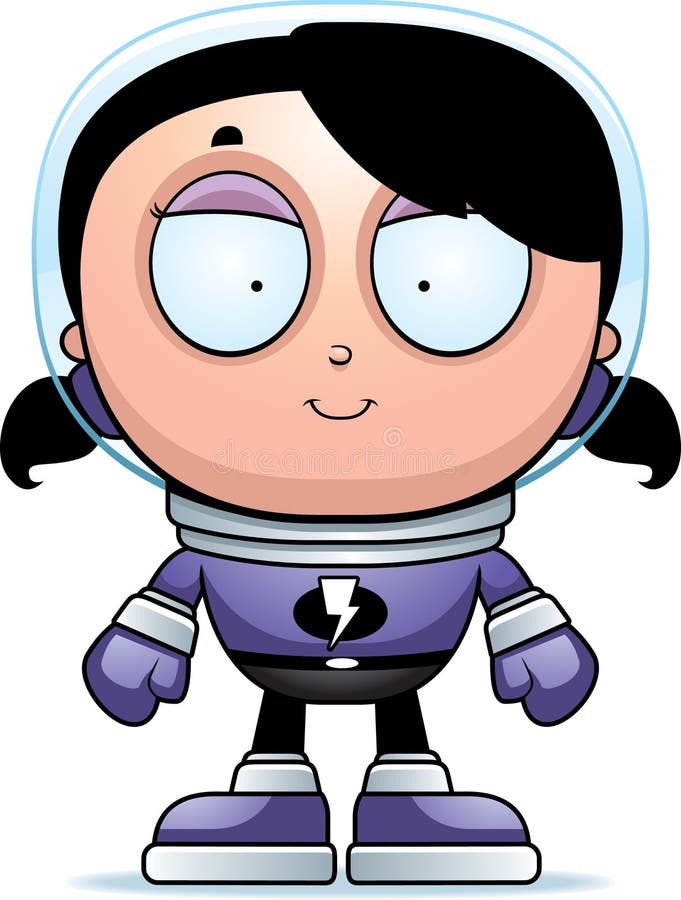 Astronauta Girl dos desenhos animados ilustração do vetor Astronauta Girl dos desenhos animados ilustração do vetor