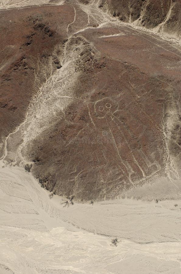 Astronauta - ideia aérea das linhas de Nazca em Peru