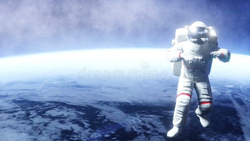 Astronauta lewitacja w przestrzeni Realistyczna 4K animacja