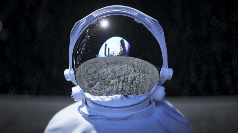Astronauta na księżycu nie spędzać czasu . realistyczna animacja 4k.