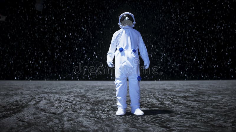 Astronauta na księżycu nie spędzać czasu . realistyczna animacja 4k.