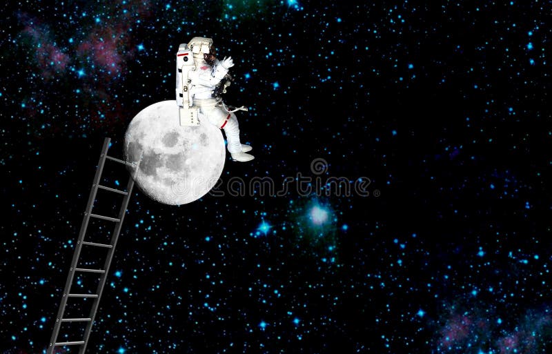 Un Hombre Del Espacio Sentado En Una Montaña Rocosa Y Señalando a Las  Estrellas. Imagen de archivo - Imagen de recorrido, planeta: 183825767