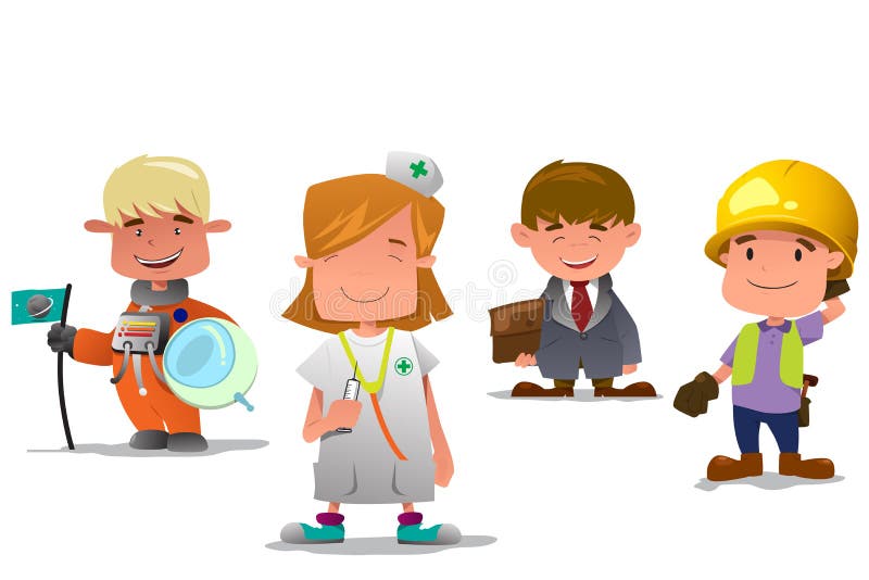 Astronaute, docteur, homme d'affaires, et entrepreneur illustration libre de droits Astronaute, docteur, homme d'affaires, et entrepreneur illustration libre de droits