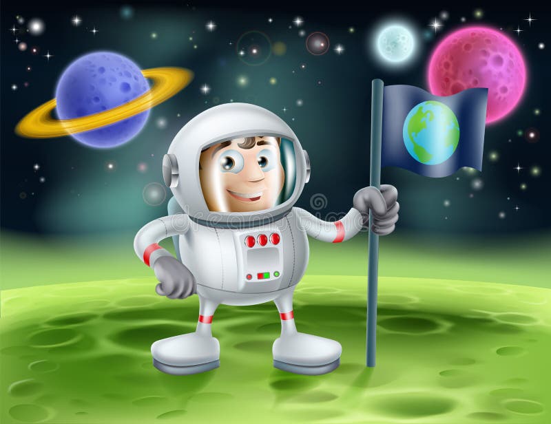 Astronaute Outer Space Cartoon illustration libre de droits Astronaute Outer Space Cartoon illustration libre de droits