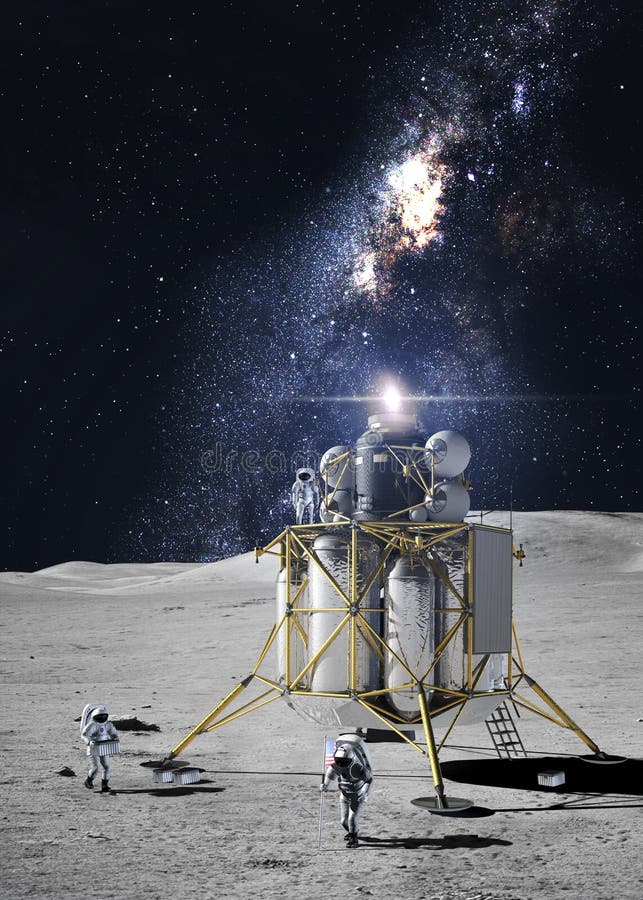 Astronauten op de maan stock fotografie Astronauten op de maan stock fotografie