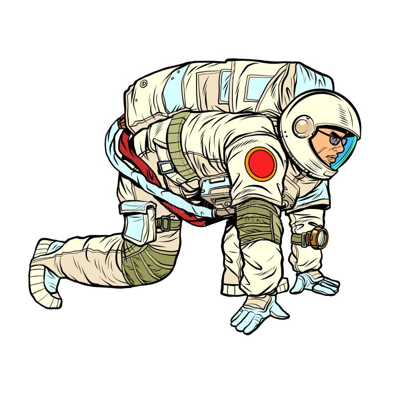 Astronautenraumforscher an der Einführung stock abbildung