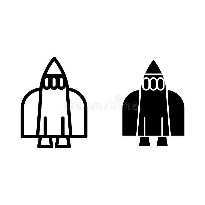 Astronautycznego wahadłowa linia i glif ikona Rakietowa wektorowa ilustracja odizolowywająca na bielu Statku kosmicznego konturu ilustracja wektor Astronautycznego wahadłowa linia i glif ikona Rakietowa wektorowa ilustracja odizolowywająca na bielu Statku kosmicznego konturu ilustracja wektor